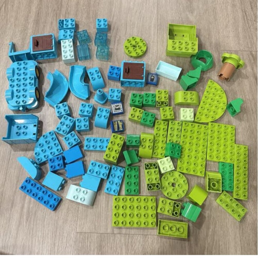 lego duplo blue and green bulk lot